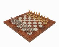 De Messina Gouden en Briarwood Luxe Italiaanse Schaakset