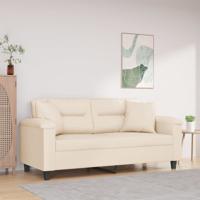 Tweezitsbank met kussens 140 cm microvezelstof beige