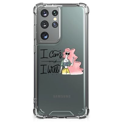 Samsung Galaxy S21 Ultra Stevig Bumper Hoesje i Can