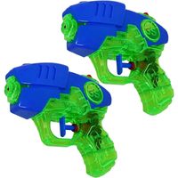 Waterpistooltje/waterpistool - 4x - blauw/groen - 12 cm - speelgoed - thumbnail