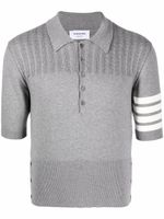 Thom Browne polo à détail 4 bandes signature - Gris - thumbnail