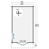 Blokhut - Tuinhuis Julia | 40 mm | vuren grijs geïmpregneerd