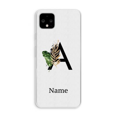 Charcoal Flora: Pixel 4 XL Transparant Hoesje