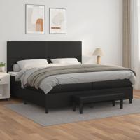 Boxspring met matras kunstleer zwart 200x200 cm