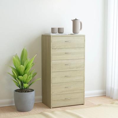 Dressoir met 6 lades 50x34x96 cm bewerkt hout sonoma eikenkleur