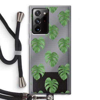 Monstera leaves: Samsung Galaxy Note 20 Ultra / Note 20 Ultra 5G Transparant Hoesje met koord