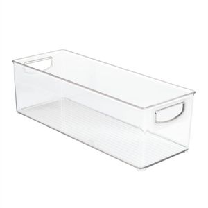 iDesign - Opbergbox met Handvaten, 15.2 x 40.6 x 12.7 cm, Stapelbaar, Kunststof, Transparant - iDesign Kitchen Binz