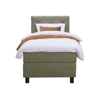 Leen Bakker - Boxspring Liv Geruit - 90x200 Cm - Vierkante Poot - Stof - Groen