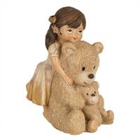 Clayre & Eef Beeld Meisje 12 cm Bruin Polyresin