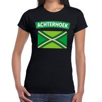 Achterhoeks t-shirt met vlag bedrukking zwart voor dames 2XL  -