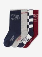 Set van 4 paar sokken "Skate" jongen marineblauw