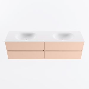 MONDIAZ VICA 170cm badmeubel onderkast Rosee 4 lades. Wastafel MOON dubbel 2 kraangaten, kleur Talc.
