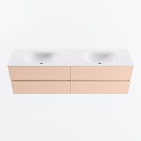 MONDIAZ VICA 170cm badmeubel onderkast Rosee 4 lades. Wastafel MOON dubbel 2 kraangaten, kleur Talc.
