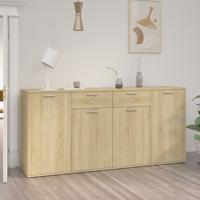 Dressoir 160x36x75 cm bewerkt hout sonoma eikenkleurig