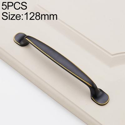 2 stuks 6552_128 Amerikaanse stijl zwart messing lade kabinet handvat