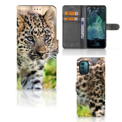 Nokia G11 | G21 | Telefoonhoesje | Met pasjeshouder | Baby Luipaard