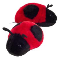 Knuffeldier Lieveheersbeestje - 2x - zachte pluche stof - premium kwaliteit knuffels - rood - 11 cm