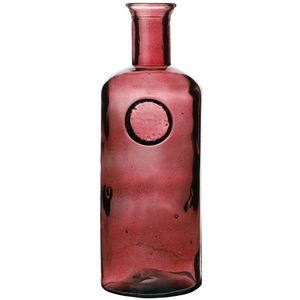 Bloemenvaas Olive Bottle - robijn rood transparant - glas - D13 x H27 cm - Fles vazen