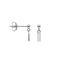 Karma Oorbellen Hanging Mini Rectangle | Zilver