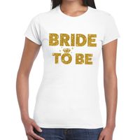 Bride to Be glitter tekst t-shirt wit dames - thumbnail