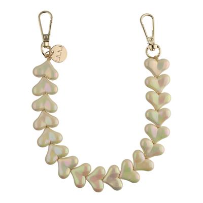 Telefoonkoord Heart - Beige Glimmend - Goud Telefoonkoord Heart - Beige Glimmend - Goud