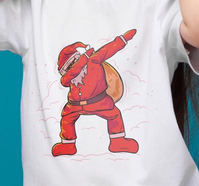 Kerst t shirt kerstman in dab positie