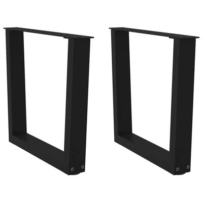 Eettafelpoten 2 st V-vormig 50x(42-43,3) cm staal zwart