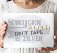 Ducttape is zilver canvas schilderij