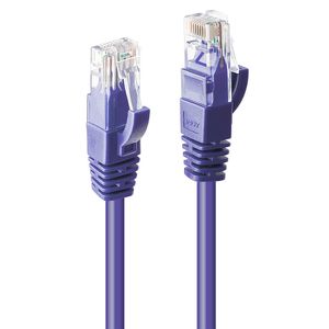 LINDY 48121 RJ45 Netwerkkabel, patchkabel CAT 6 U/UTP 0.50 m Violet 1 stuk(s)