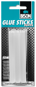 bison glue sticks super 11 mm transparant kaart 6 stuks