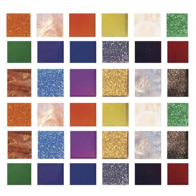 Mozaiek steentjes - diverse kleuren - 1270x stuks - 1 x 1 cm formaat - hobby artikelen