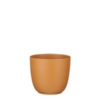 Tusca pot round brown matt - h16xd17cm - Mica Decorations - thumbnail