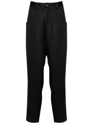 Uma | Raquel Davidowicz pantalon en soie à coupe droite - Noir