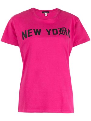 R13 t-shirt en coton à texte imprimé - Rose