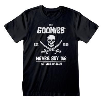 T-Shirt met Korte Mouwen The Goonies Never Say Die Zwart Unisex - Maat: S