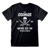 T-Shirt met Korte Mouwen The Goonies Never Say Die Zwart Unisex - Maat: S