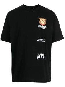 AAPE BY *A BATHING APE® t-shirt en coton à logo imprimé - Noir