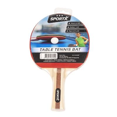 SportX tafeltennisbat rubber/hout