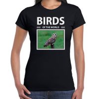 Velduilen t-shirt met dieren foto birds of the world zwart voor dames - thumbnail