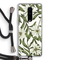 Wit bloemenpatroon: OnePlus 8 Transparant Hoesje met koord