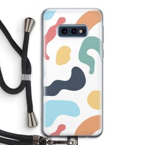 Memphis Shapes Blue: Samsung Galaxy S10e Transparant Hoesje met koord