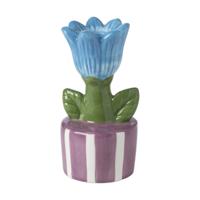 Kandelaar bloem - blauw/paars - ø8.8x17.4 cm Kandelaar bloem - blauw/paars - ø8.8x17.4 cm