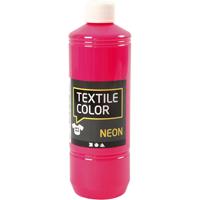Creativ Company Textielkleur, neon roze, 500 ml/ 1 fles