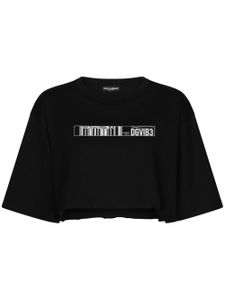 Dolce & Gabbana DGVIB3 t-shirt crop à imprimé code-barres - Noir