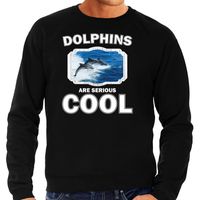 Dieren dolfijn groep sweater zwart heren - dolphins are cool trui - thumbnail