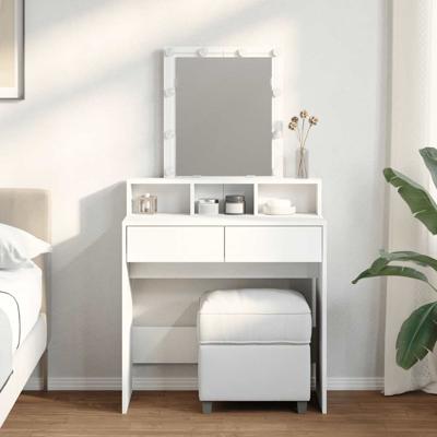 Kaptafel met LED 80x41x144,5 cm wit