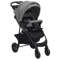 VidaXL Kinderwagen 2-in-1 staal lichtgrijs