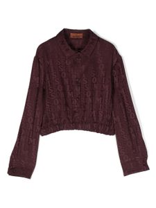 Missoni Kids blouse en jacquard à motif monogrammé - Violet