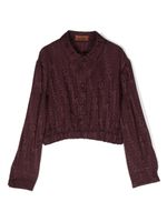 Missoni Kids blouse en jacquard à motif monogrammé - Violet - thumbnail