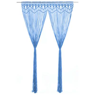 VidaXL Gordijn macramé 140x240 cm katoen blauw
